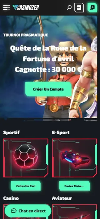 Casinozer mobile iPhone
